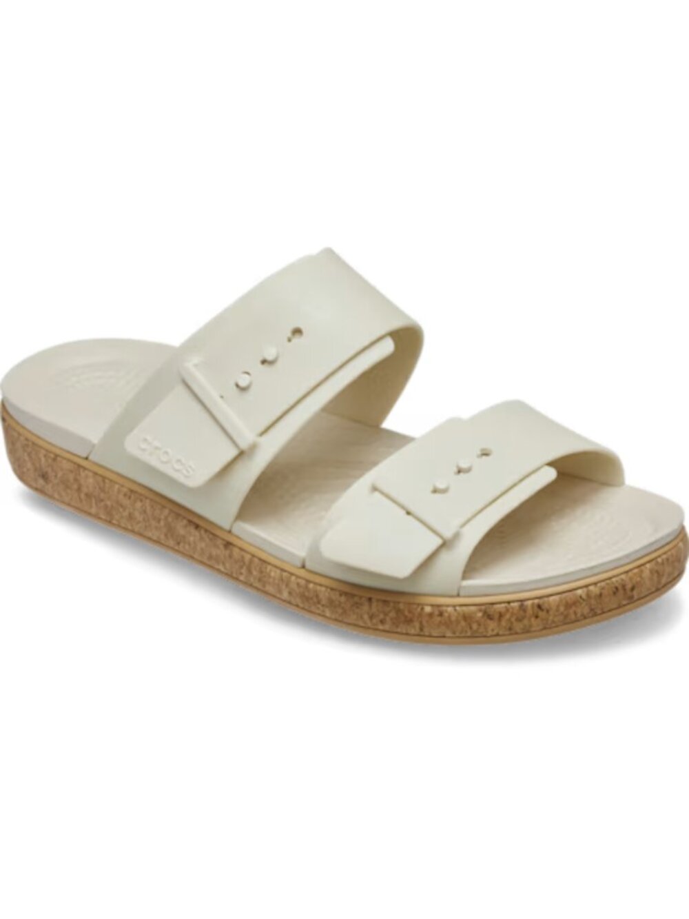 Crocs Women's Brooklyn Buckle Low Low Cork Sandal in Frappe Off White Size 7